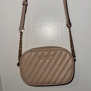 Michael Kors Quilted Crossbody Bag in Beige and Gold
